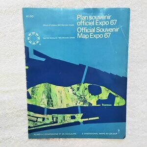 Vintage 1967 Worlds Fair Montreal Expo '67 Official Souvenir Map Fully Intact!!